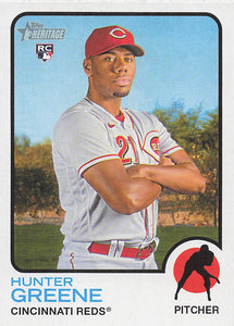 2022 Topps Heritage Baseball Hunter Greene #694 Rookie