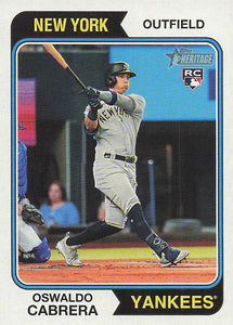 2023 Topps Heritage Baseball Oswaldo Cabrera #135 Rookie