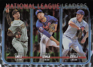 2024 Topps Baseball Silver Crackle Foil Snell / Senga / Steele #212