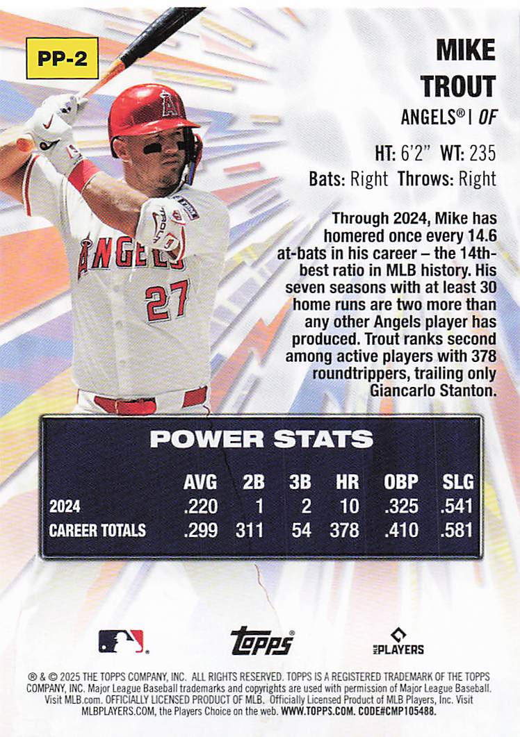 2025 Topps Baseball Power Players Mike Trout #PP-2