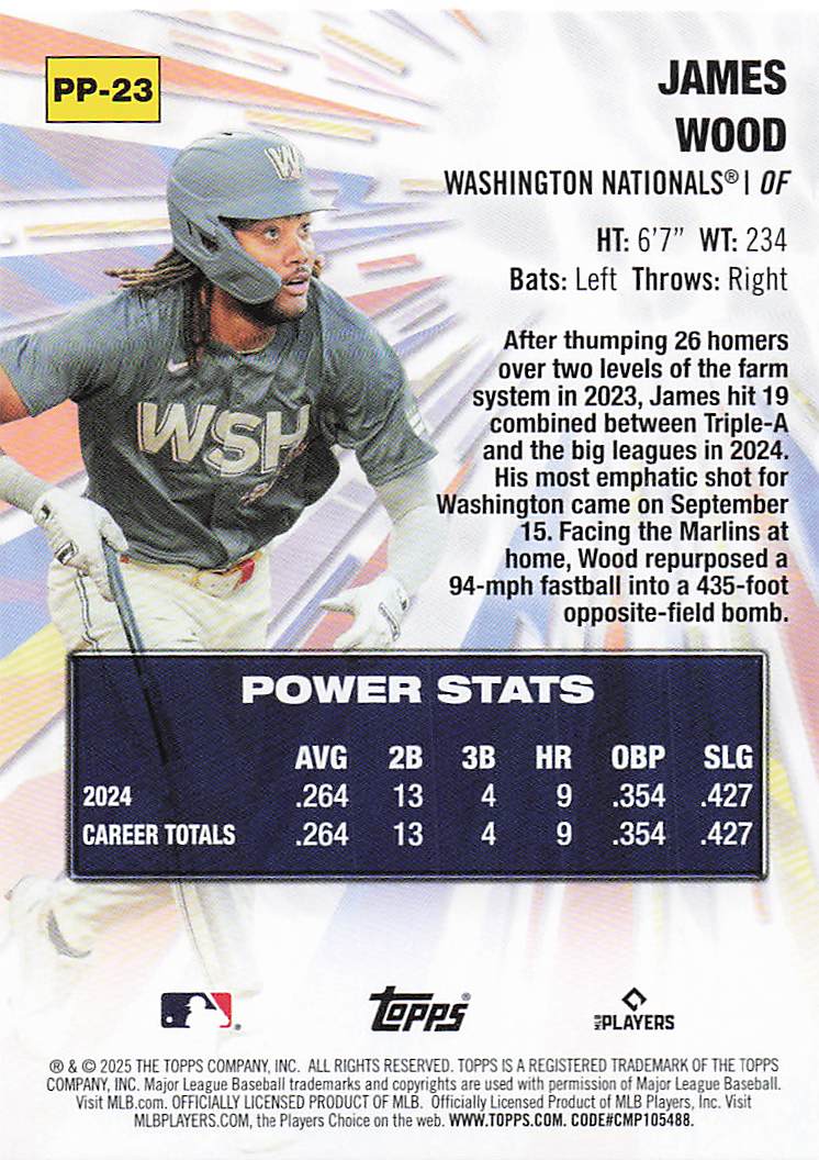 2025 Topps Baseball Power Players James Wood #PP-23