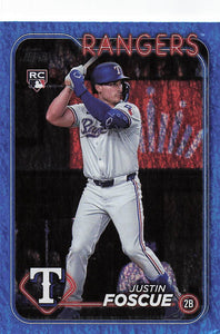 2024 Topps Update Baseball Blue Holofoil 822/999 Justin Foscue #US296 Rookie