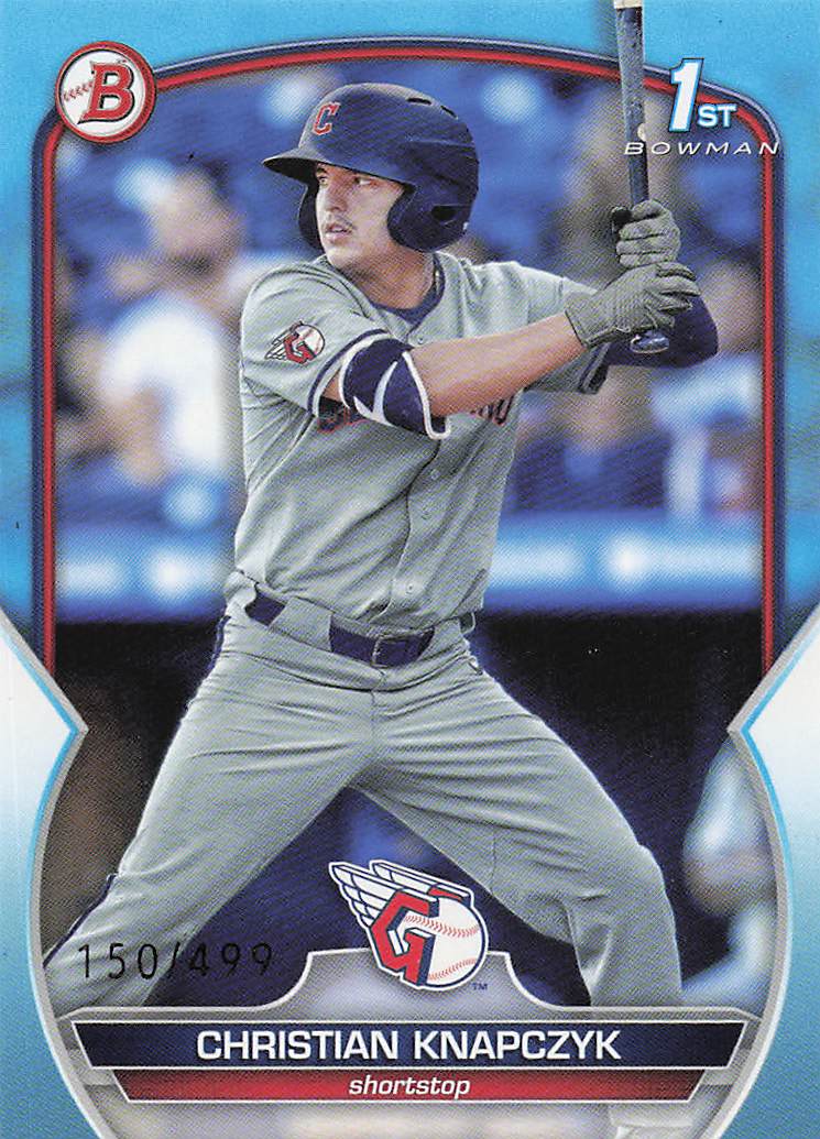 2023 Bowman Draft Baseball Sky Blue 150/499 Christian Knapczyk #BD-180