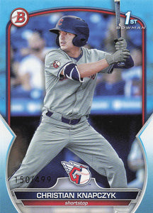 2023 Bowman Draft Baseball Sky Blue 150/499 Christian Knapczyk #BD-180