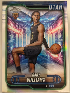 2024-25 Topps Chrome Basketball Refractor Cody Williams #160 Rookie