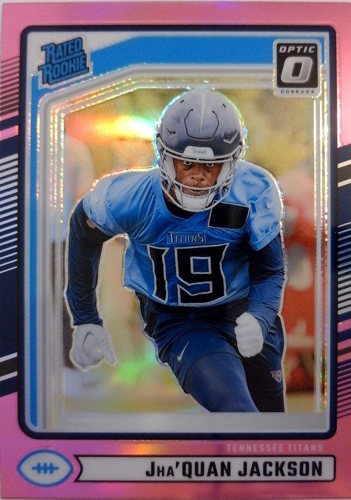 2024 Donruss Football Optic Rated Rookies Preview Pink Jha'Quan Jackson #396