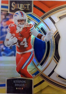 2023 Panini Select Football Red and Yellow Prizms Die Cuts Stefon Diggs #187