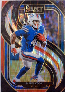 2024 Panini Select Football Black & Red Prizm Shock James Cook #167