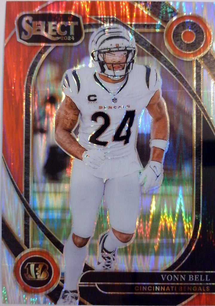 2024 Panini Select Football Black & Red Prizm Shock Vonn Bell #265