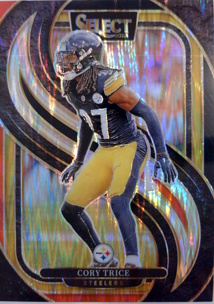 2024 Panini Select Football Black & Red Prizm Shock Cory Trice #140 Rookie