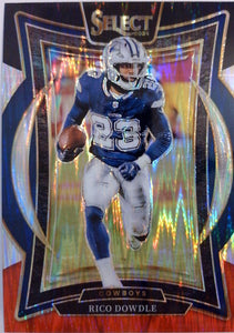 2024 Panini Select Football Black & Red Prizm Shock Rico Dowdle #90