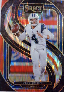 2024 Panini Select Football Black & Red Prizm Shock Dak Prescott #125