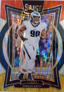 2024 Panini Select Football Red & Yellow Prizm Shock Jordan Davis #72