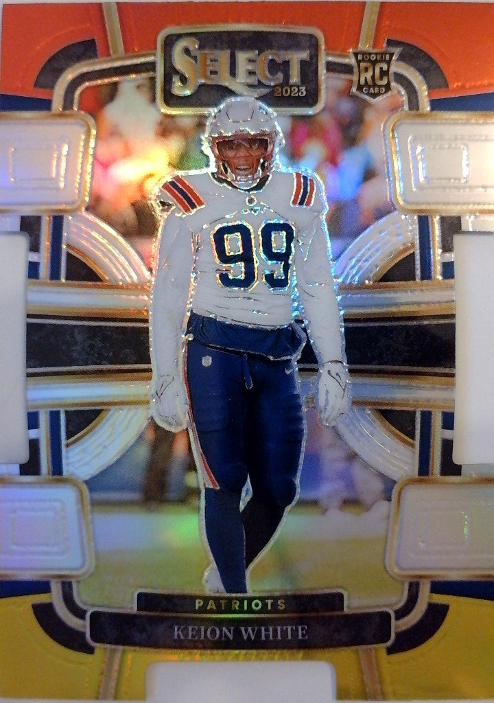 2023 Panini Select Football Red and Yellow Prizms Die Cuts Keion White #69
