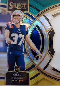 2023 Panini Select Football Green and Yellow Prizms Die Cuts Chad Ryland #122