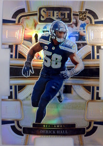 2023 Panini Select Football White Prizms Die Cuts Derick Hall #85 Rookie