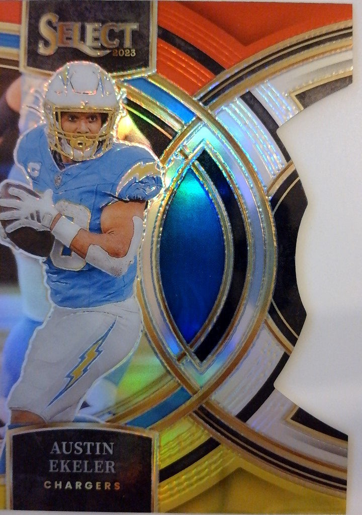 2023 Panini Select Football Red and Yellow Prizms Die Cuts Austin Ekeler #169