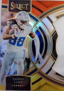 2023 Panini Select Football Red and Yellow Prizms Die Cuts CeeDee Lamb #177