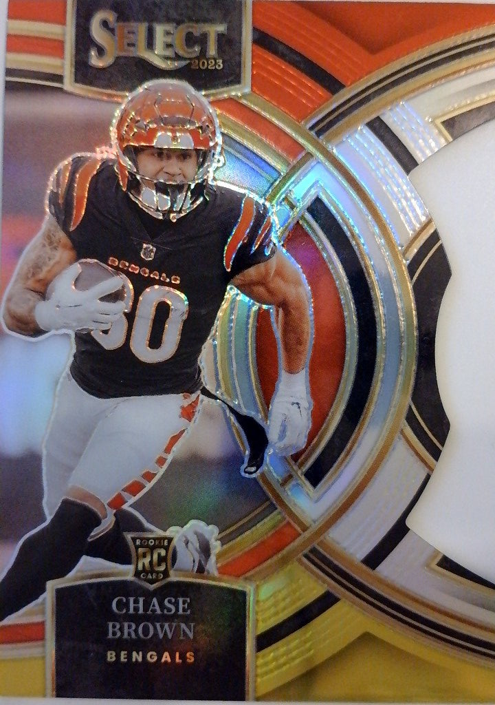 2023 Panini Select Football Red and Yellow Prizms Die Cuts Chase Brown #151