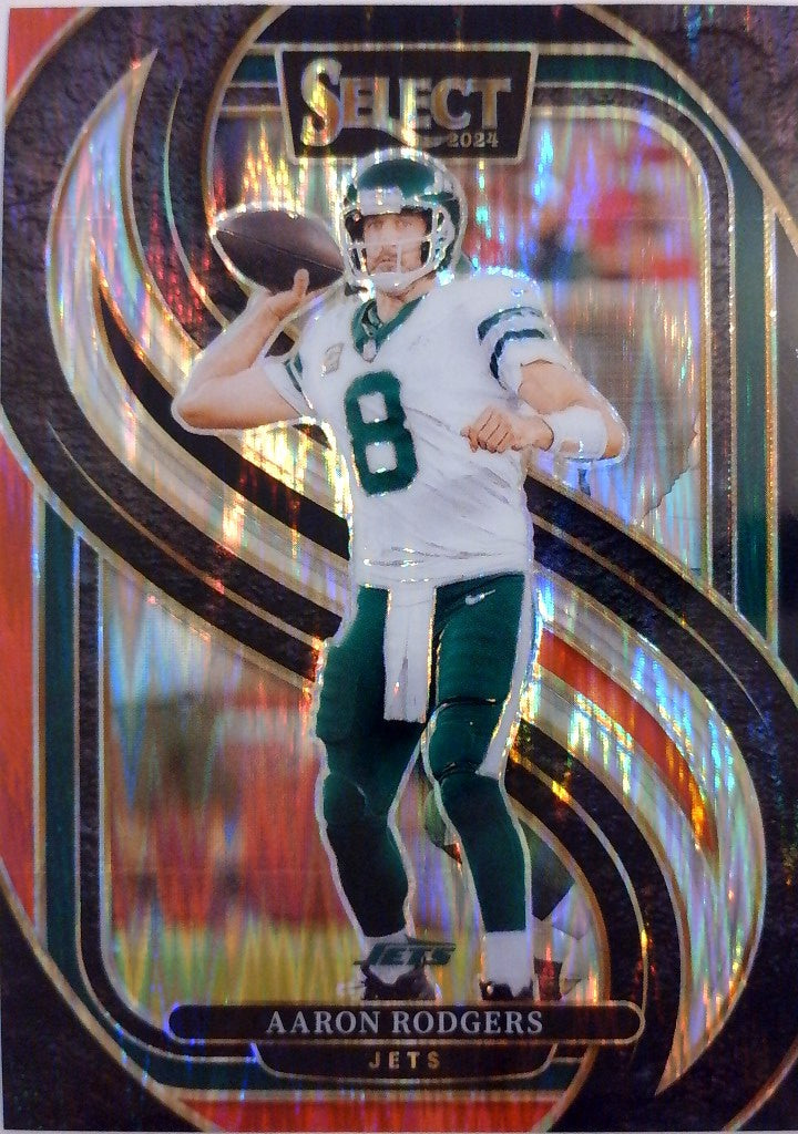 2024 Panini Select Football Black & Red Prizm Shock Aaron Rodgers #126