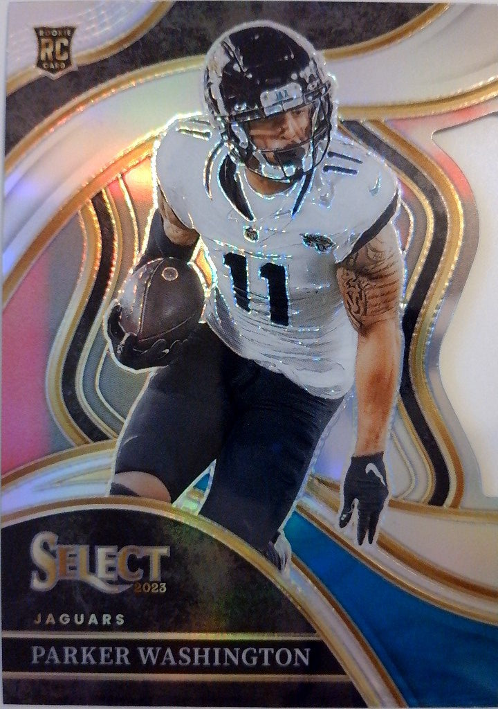 2023 Panini Select Red and Yellow Prizms Die Cuts Parker Washington #227