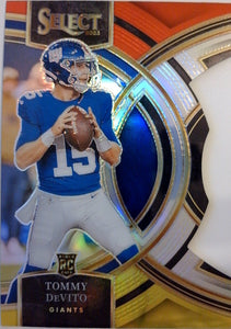 2023 Panini Select Football Red and Yellow Prizms Die Cuts Tommy DeVito #102