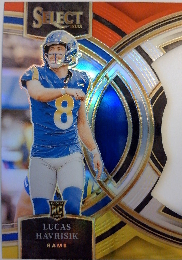 2023 Panini Select Football Red and Yellow Prizms Die Cuts Lucas Havrisik #141