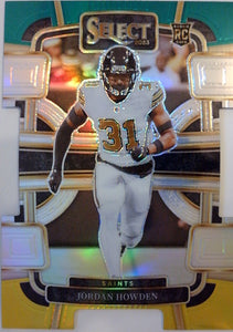 2023 Panini Select Football Green and Yellow Prizms Die Cuts Jordan Howden #70