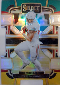2023 Panini Select Football Green and Yellow Prizms Die Cuts Trey McBride #1