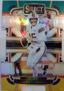 2023 Panini Select Football Green and Yellow Prizms Die Cuts Joe Flacco #26