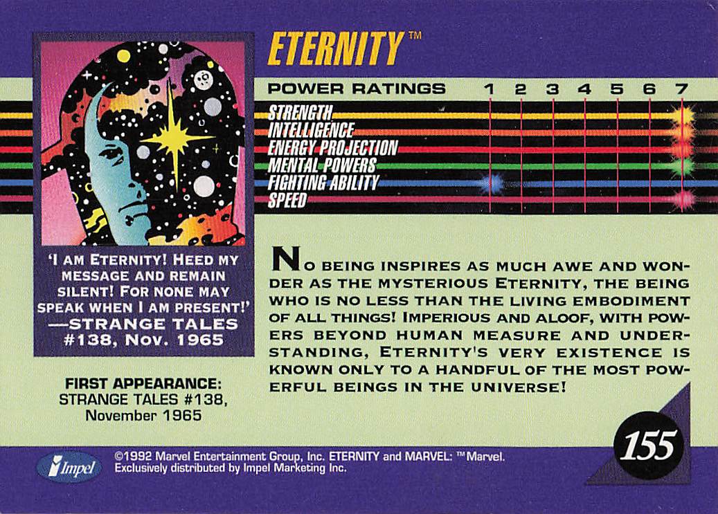 1992 Impel Marvel Universe Non_sport Eternity #155