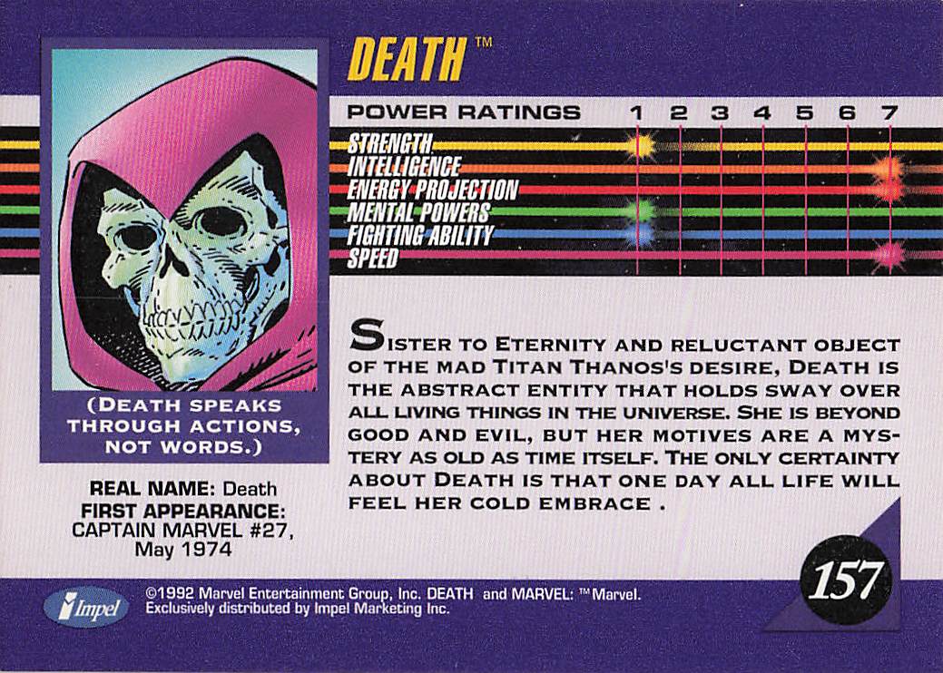 1992 Impel Marvel Universe Non_sport Death #157