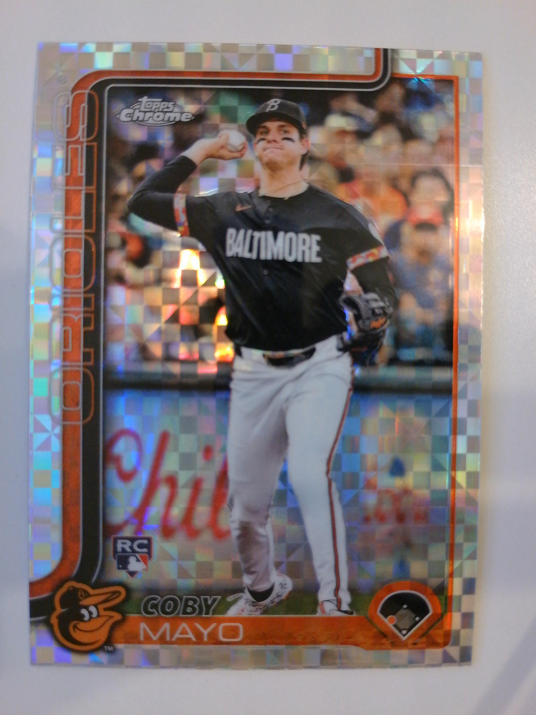 2025 Topps Chrome Baseball X-Fractors Coby Mayo #120 Rookie