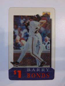 1996 Classic Clear Assets Multisport Phone Cards $1 Barry Bonds #6