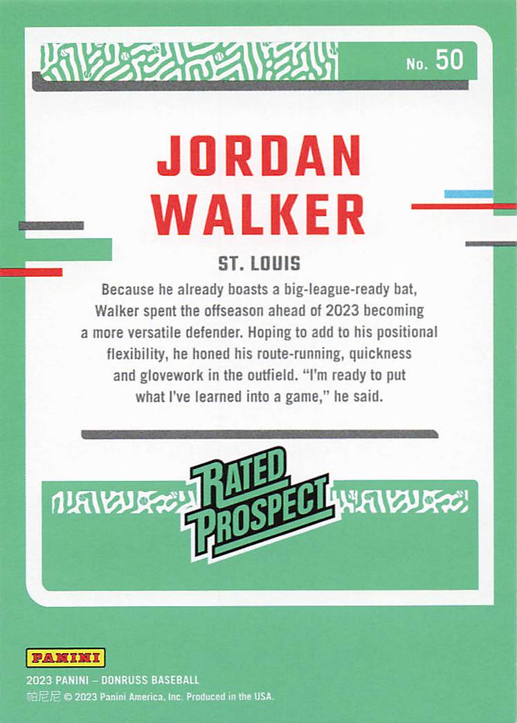 2023 Donruss Baseball Jordan Walker #50