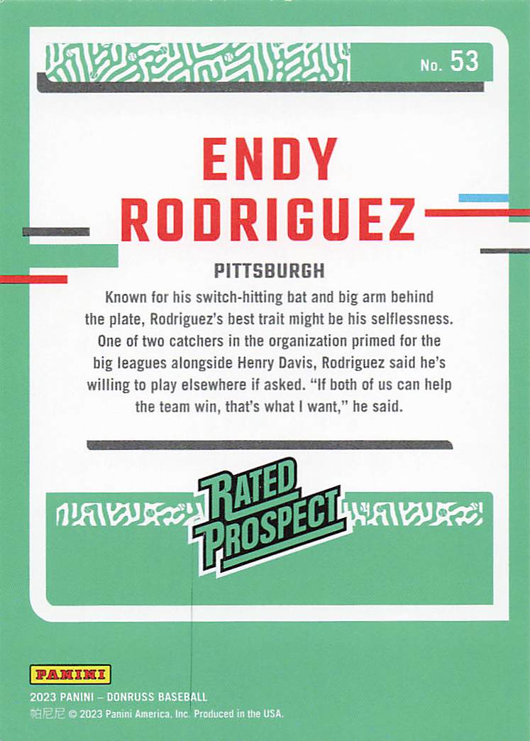 2023 Donruss Baseball Endy Rodriguez #53