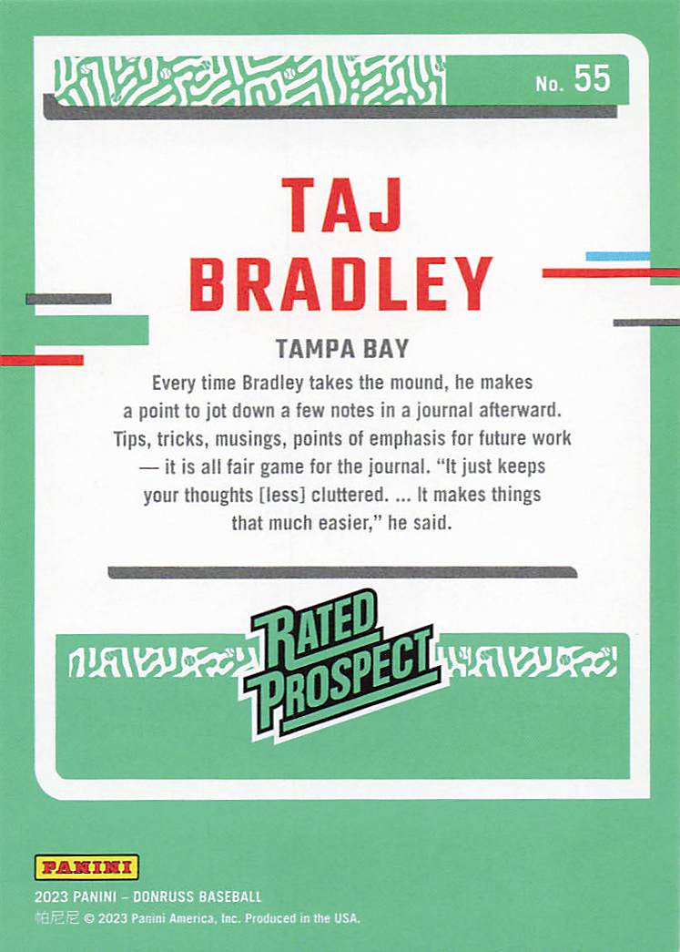 2023 Donruss Baseball Taj Bradley #55
