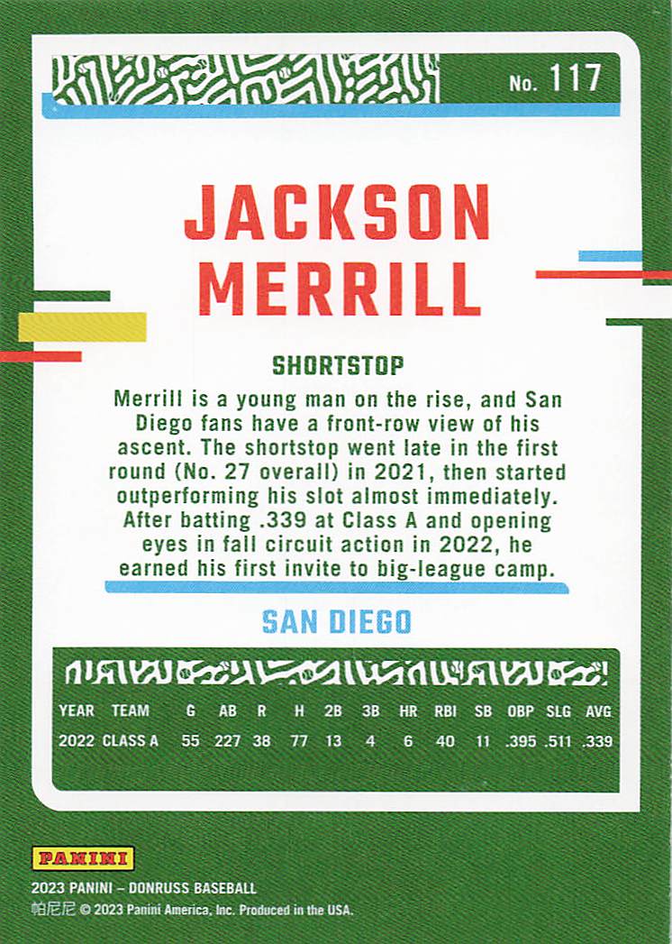 2023 Donruss Baseball Jackson Merrill #117
