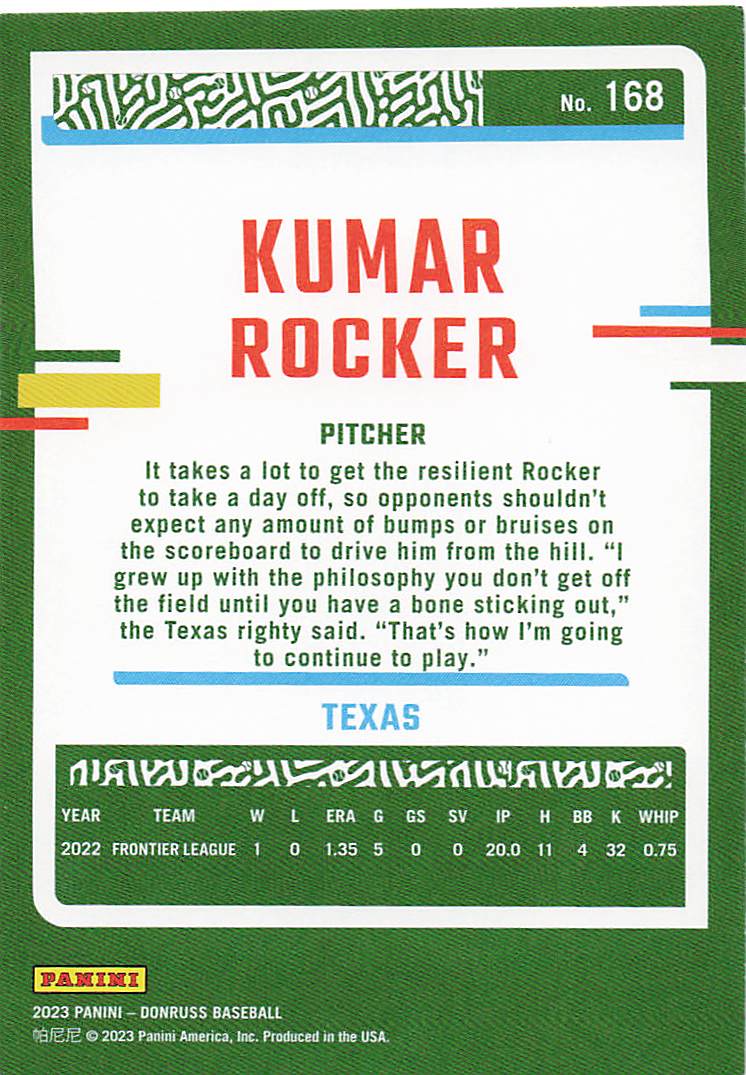 2023 Donruss Baseball Kumar Rocker #168