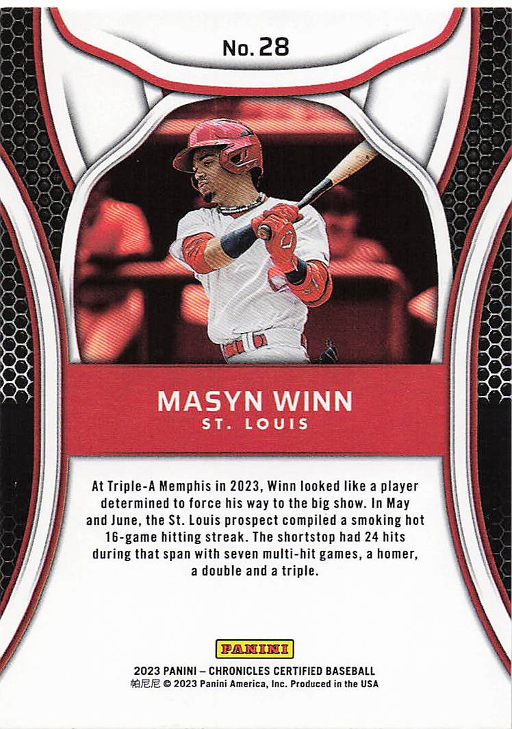 2023 Panini Chronicles Baseball Certified Masyn Winn #28