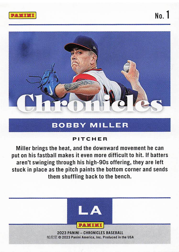 2023 Panini Chronicles Baseball Bobby Miller #1
