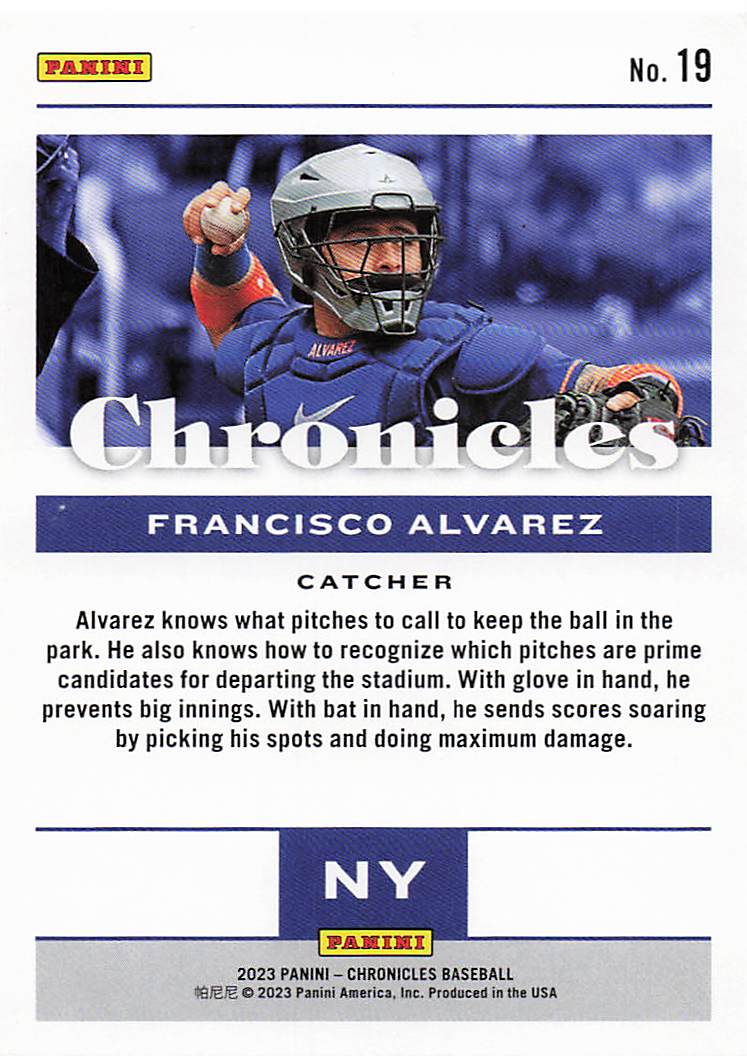 2023 Panini Chronicles Baseball Francisco Alvarez #19