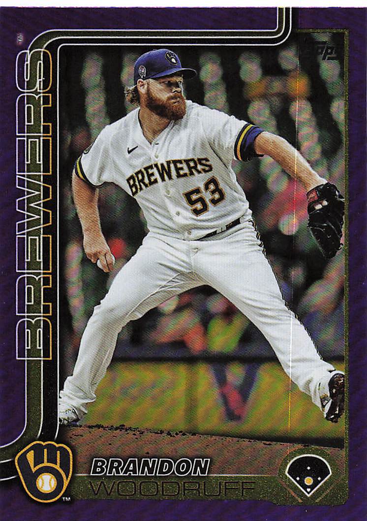 2025 Topps Baseball Purple Rainbow Foil 058/250 Brandon Woodruff #620
