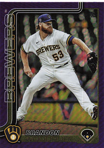 2025 Topps Baseball Purple Rainbow Foil 058/250 Brandon Woodruff #620