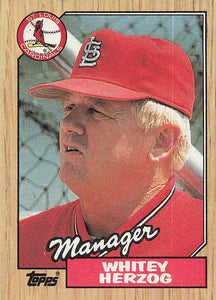 1987 Topps Baseball Whitey Herzog #243