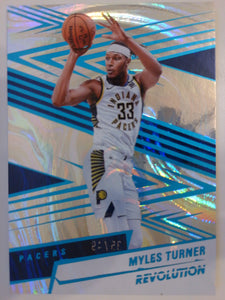 2024-25 Panini Revolution Basketball Teal Swirl 44/49 Myles Turner #44