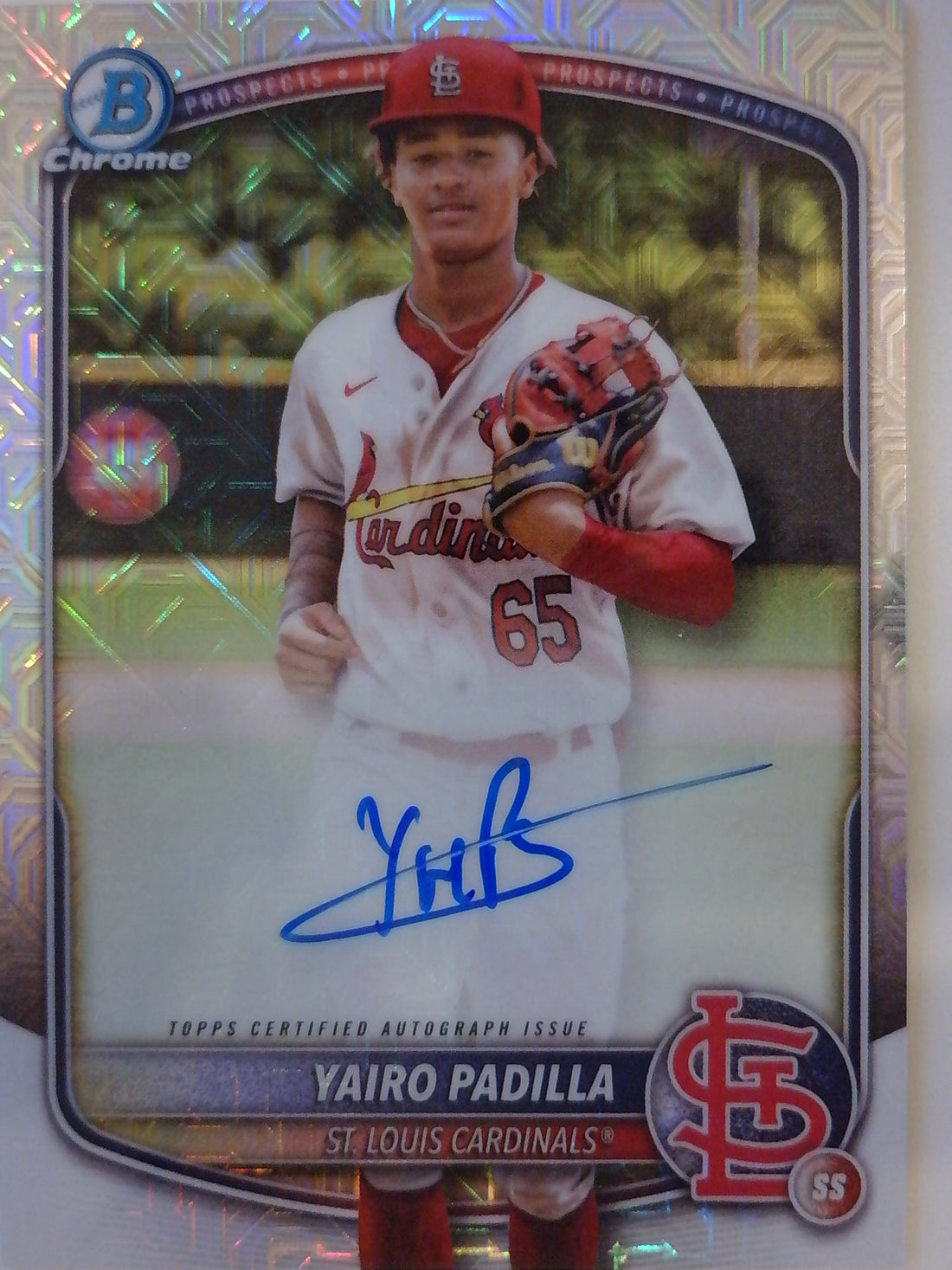 2025 Bowman Chrome Prospects Autographs Mojo Refractor Yairo Padilla #BMA-YP