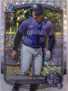 2025 Bowman Chrome Prospects Geometric 490/499 Alessander De La Cruz #BCP-219
