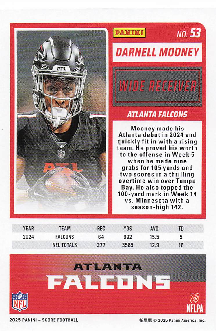 2025 Score Football Darnell Mooney #53