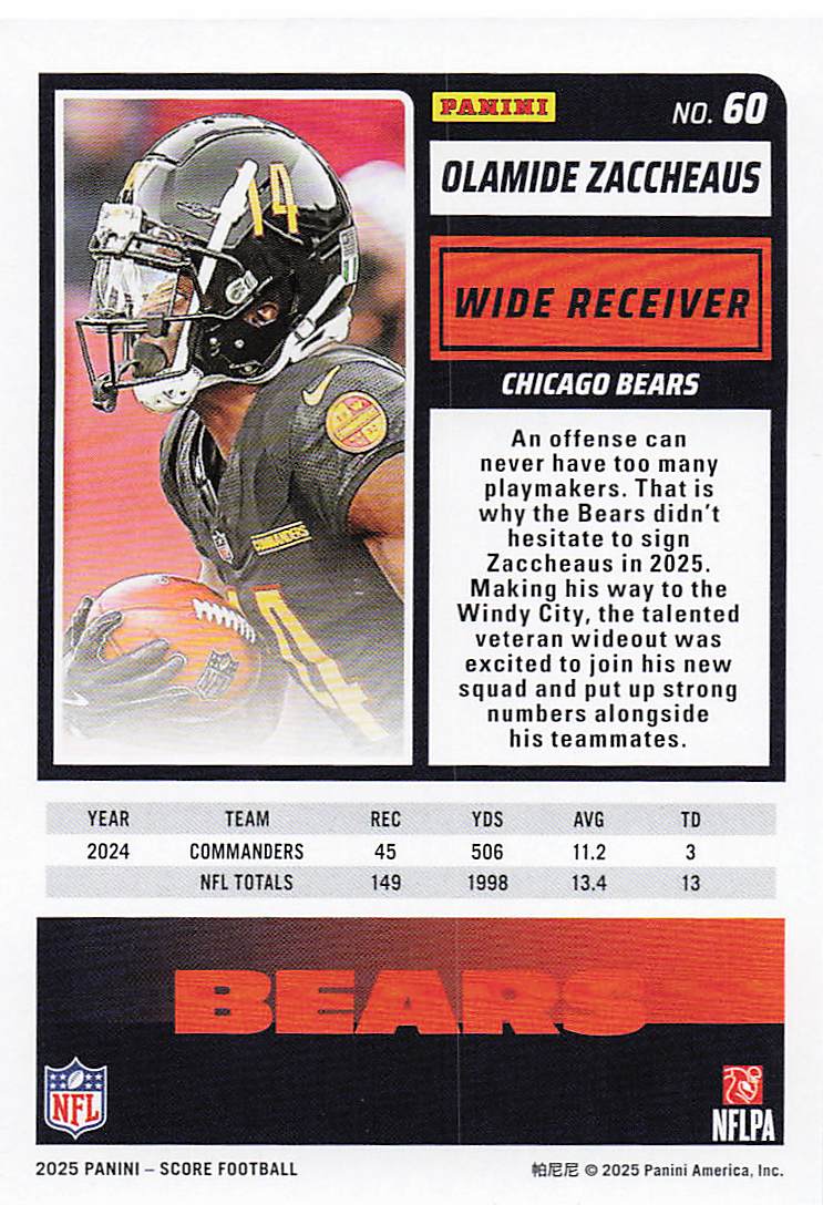 2025 Score Football Olamide Zaccheaus #60